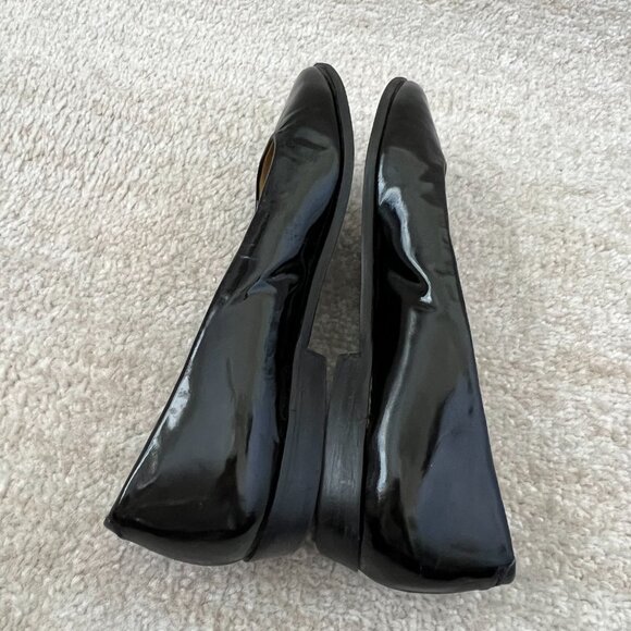 Vintage Jazz Black Leather Flats Shoes 7 Made in Spain - Picture 5 of 10